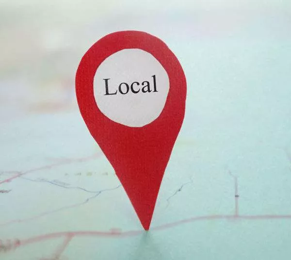Not displaying your location details is one of several top website mistakes - red local map pin.