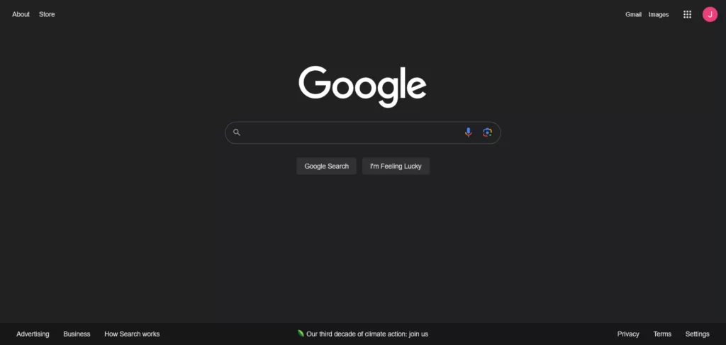 Google is clean and functional.
