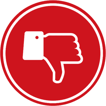 Thumbs down with white